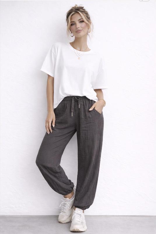 Damen Musselin Hose Oversize